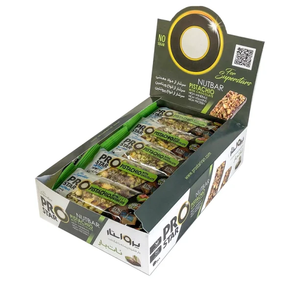 (بار فشرده پسته شکلات 25 گرمی (جعبه 15 عددی (بار فشرده پسته شکلات 25 گرمی (جعبه 15 عددی