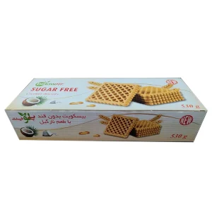 بیسکویت بدون قند با طعم نارگیل 530 گرمی