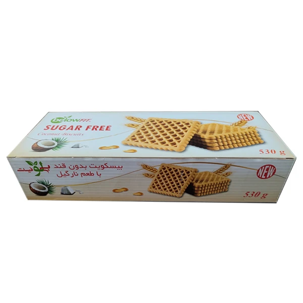 بیسکویت بدون قند با طعم نارگیل 530 گرمی بیسکویت بدون قند با طعم نارگیل 530 گرمی