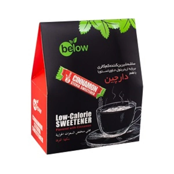 ساشه شیرین کننده 50 عددی اریتریتول و استویا با طعم دارچین