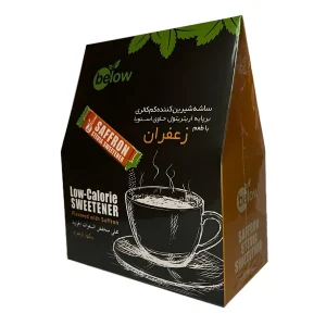 ساشه شیرین کننده 50 عددی اریتریتول و استویا با طعم زعفران