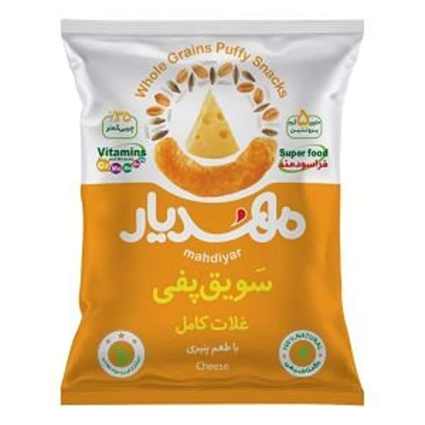 سویق پفی غلات کامل با طعم پنیر سویق پفی غلات کامل با طعم پنیر