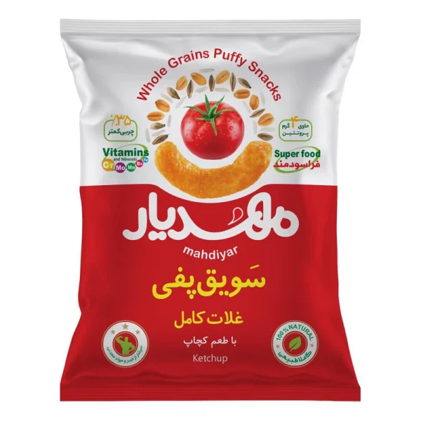 سویق پفی غلات کامل با طعم کچاپ سویق پفی غلات کامل با طعم کچاپ