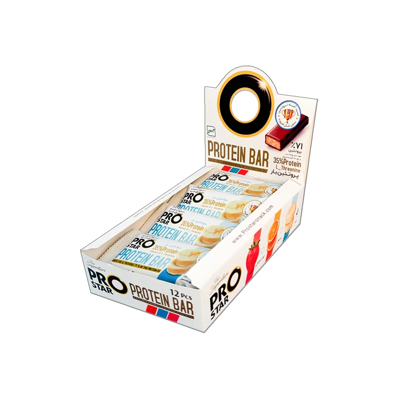 (پروتئین بار کلاسیک 35 % با طعم موز (جعبه 12 عددی
