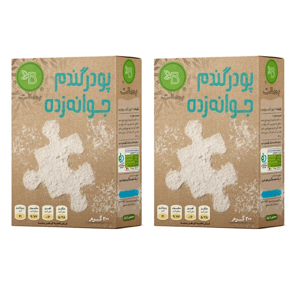 پودر گندم جوانه زده 200 گرمی به مالت